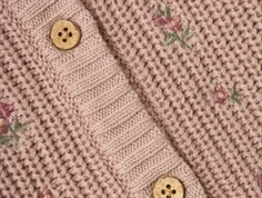 Lil Atelier shadow gray blomsterbroderi strik cardigan